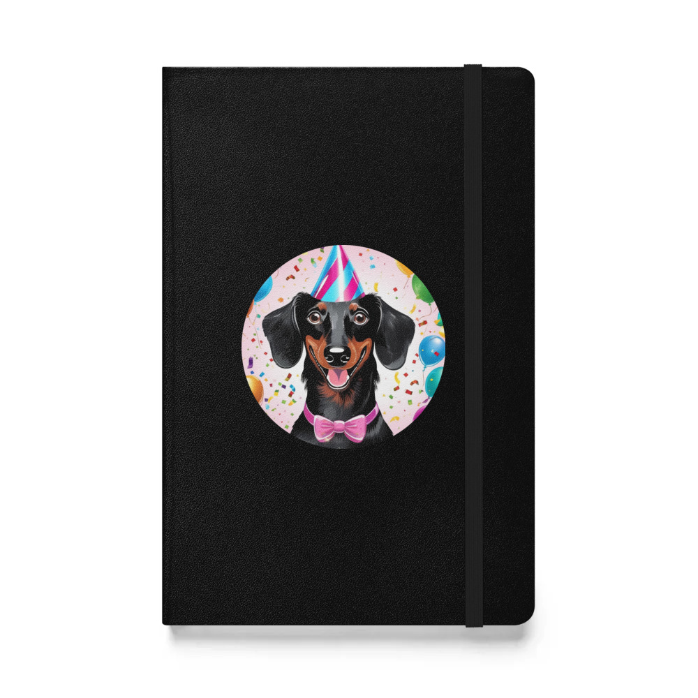 PugMug Custom Black Dachshund Hardcover Bound Notebook
