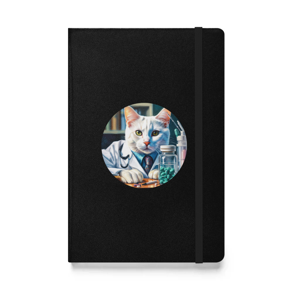 PugMug Custom White Companion Cat Hardcover Bound Notebook