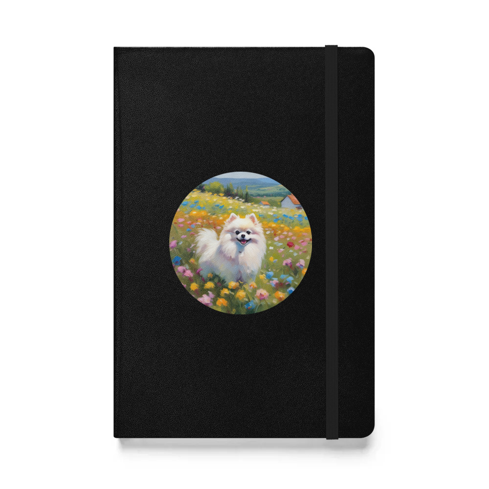 PugMug Custom White Pomeranian Hardcover Bound Notebook