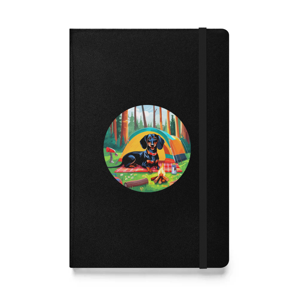 PugMug Custom Black Dachshund Hardcover Bound Notebook