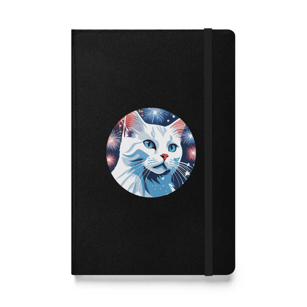 PugMug Custom White Companion Cat Hardcover Bound Notebook