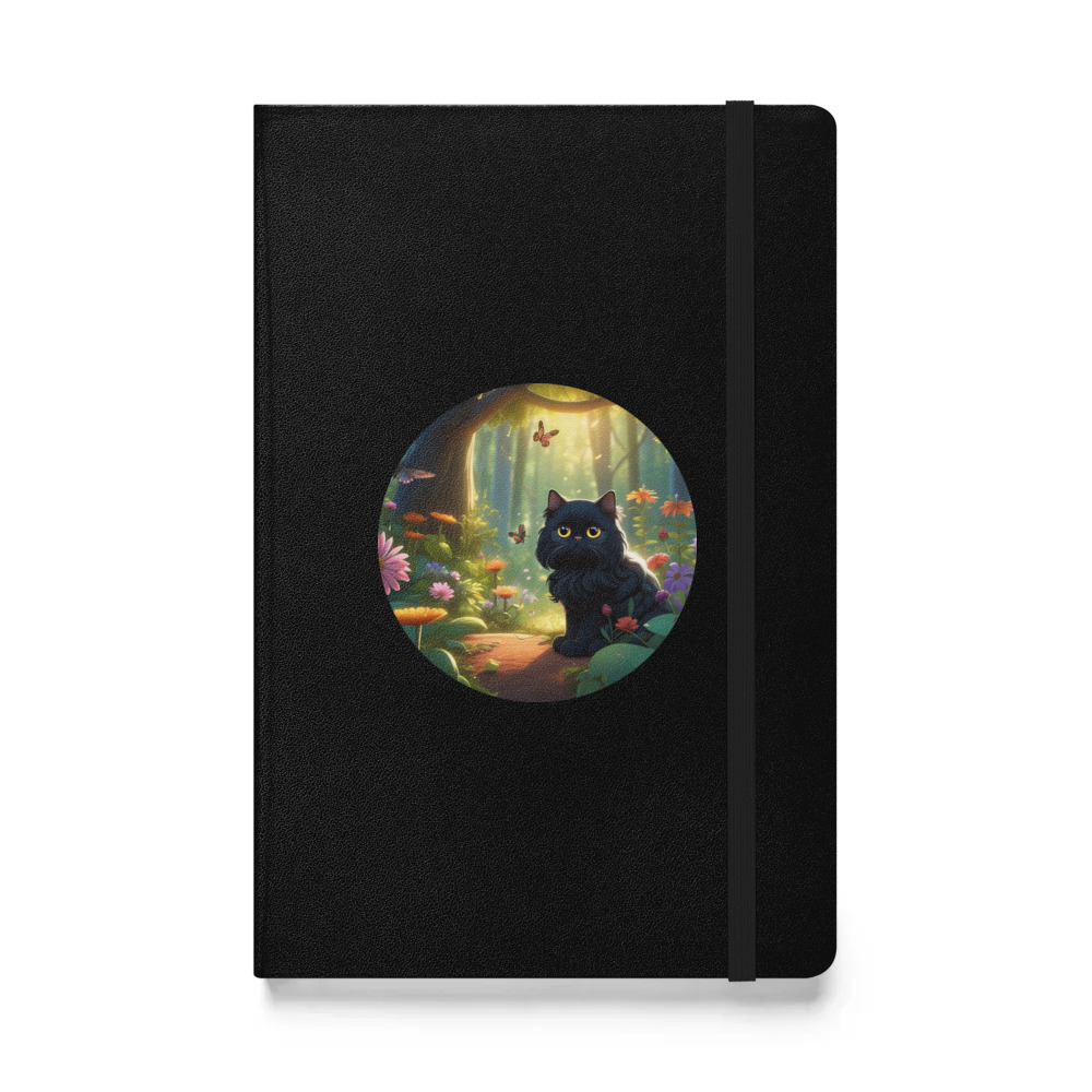 PugMug Custom Black Persian Cat Hardcover Bound Notebook