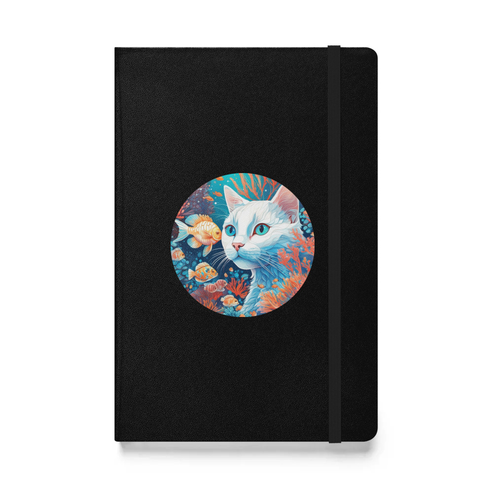 PugMug Custom White Companion Cat Hardcover Bound Notebook