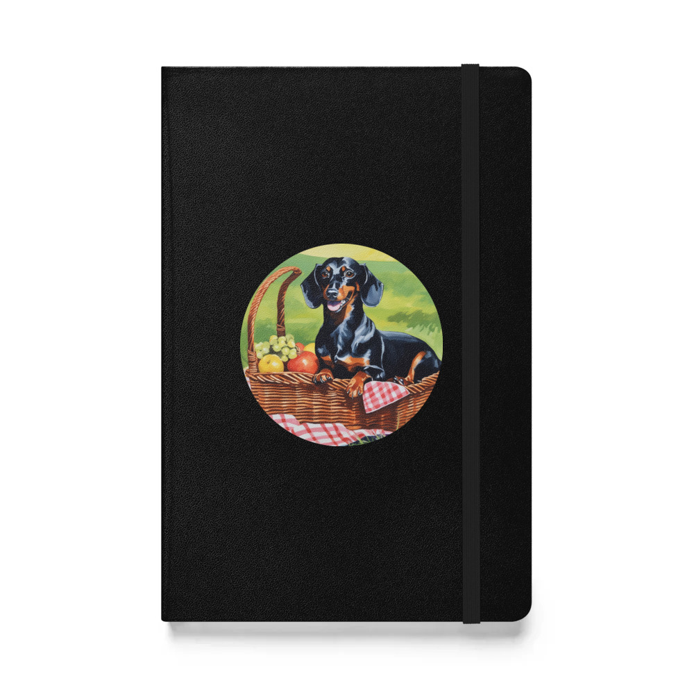 PugMug Custom Black Dachshund Hardcover Bound Notebook
