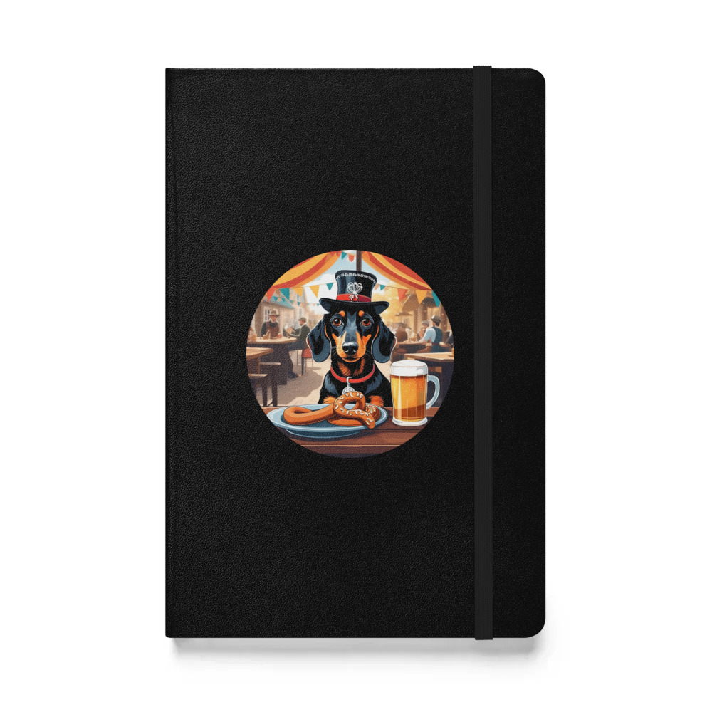 PugMug Custom Black Dachshund Hardcover Bound Notebook