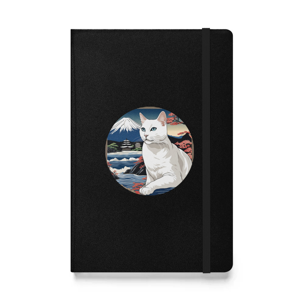 PugMug Custom White Companion Cat Hardcover Bound Notebook