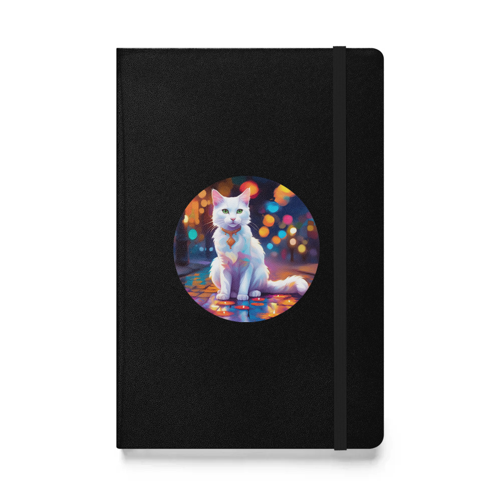 PugMug Custom White Companion Cat Hardcover Bound Notebook