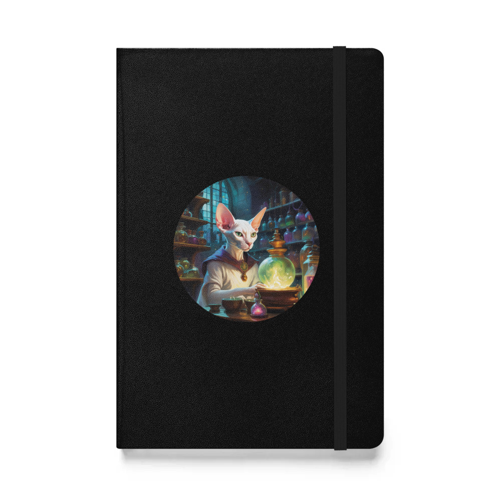 PugMug Custom White Sphynx Cat Hardcover Bound Notebook