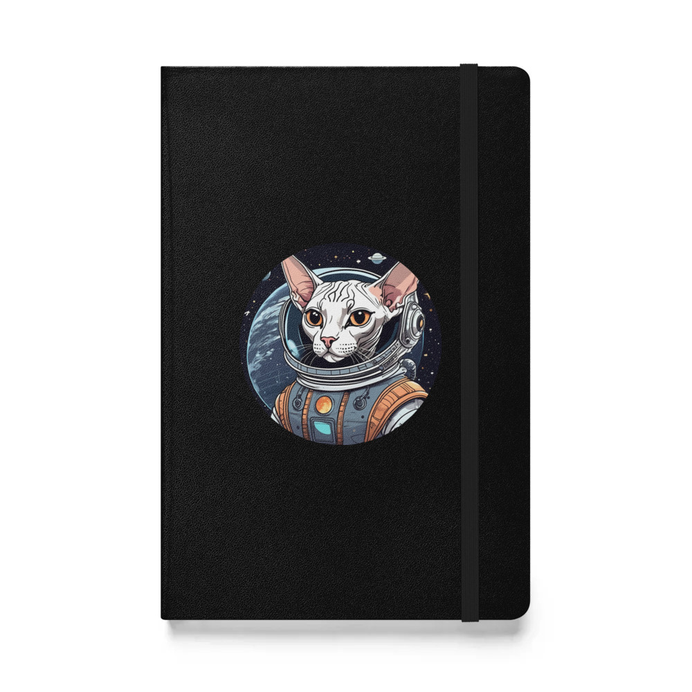 PugMug Custom Black Sphynx Cat Hardcover Bound Notebook
