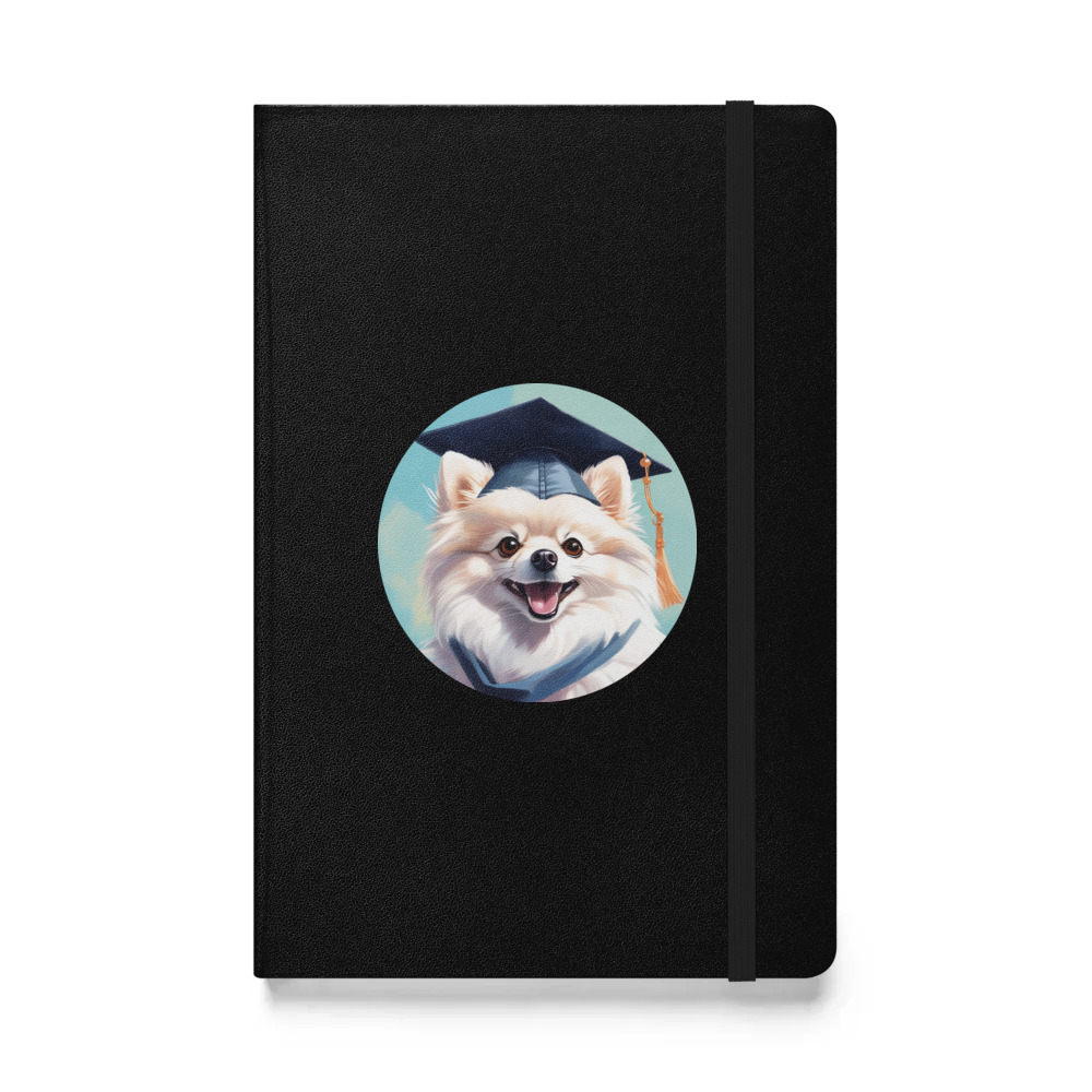 PugMug Custom White Pomeranian Hardcover Bound Notebook