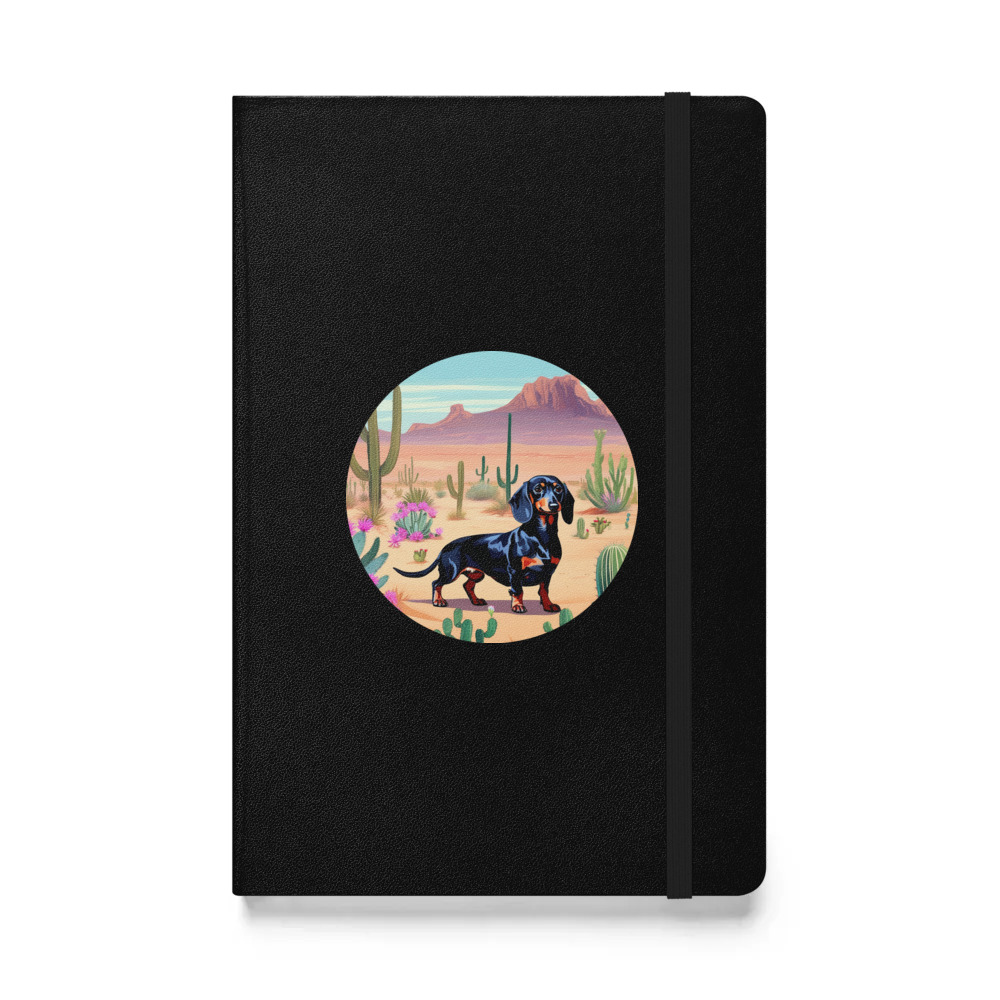 PugMug Custom Black Dachshund Hardcover Bound Notebook