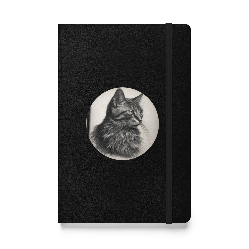 PugMug Custom Black Companion Cat Hardcover Bound Notebook