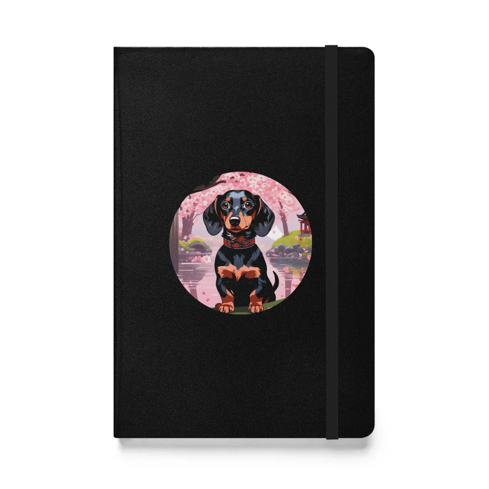 PugMug Custom Black Dachshund Hardcover Bound Notebook