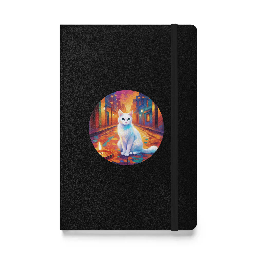 PugMug Custom White Companion Cat Hardcover Bound Notebook