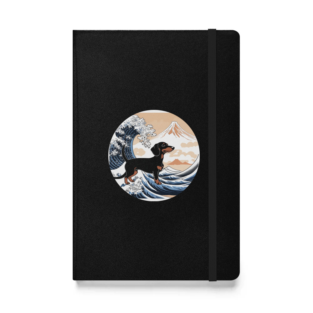 PugMug Custom Black Dachshund Hardcover Bound Notebook