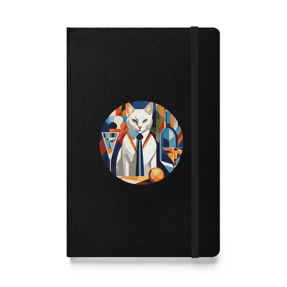 PugMug Custom White Companion Cat Hardcover Bound Notebook