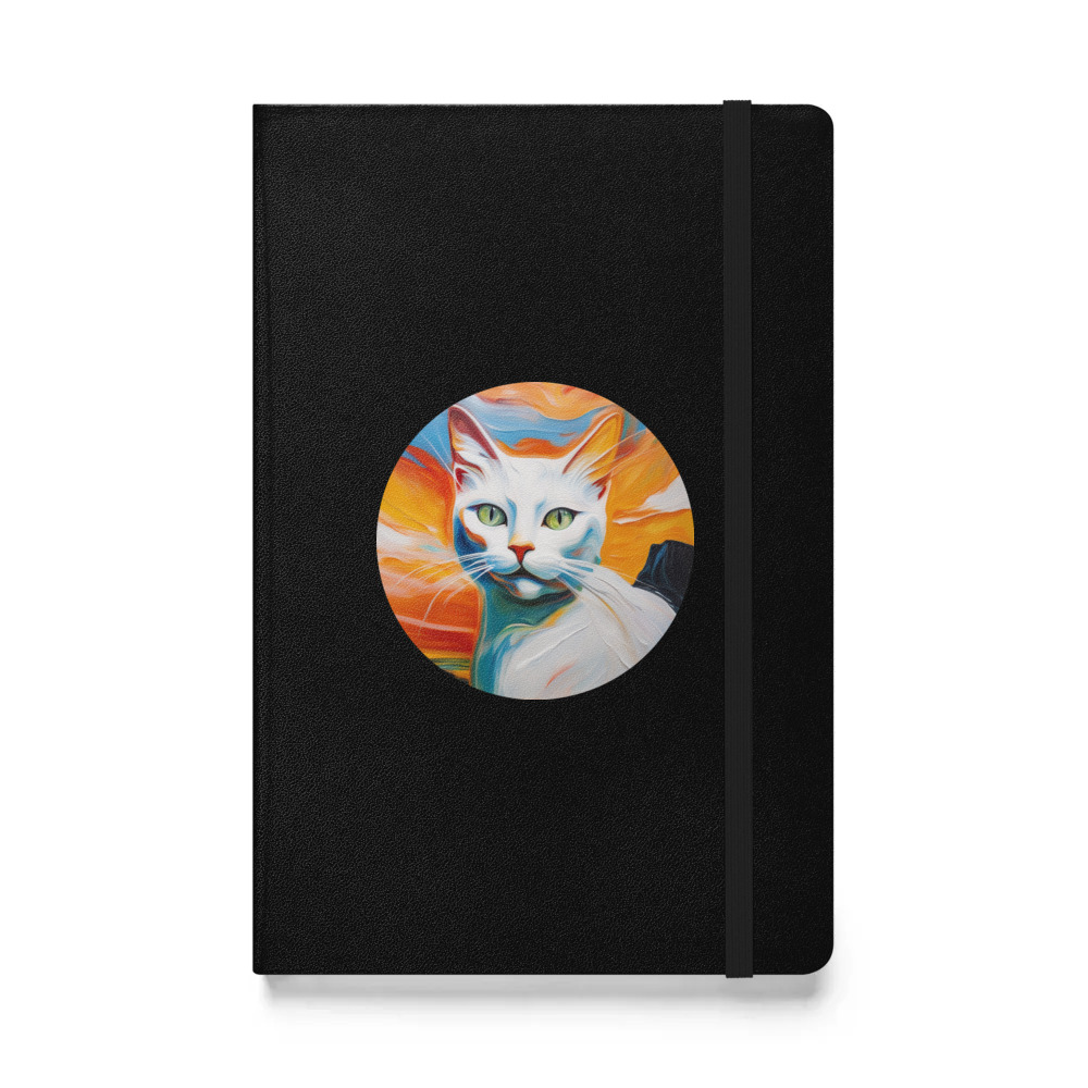 PugMug Custom White Companion Cat Hardcover Bound Notebook