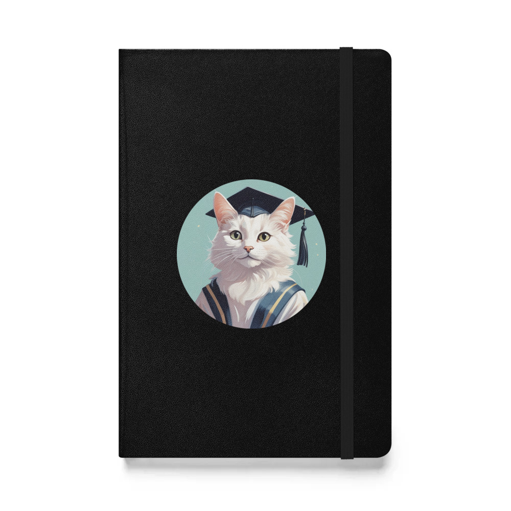PugMug Custom White Companion Cat Hardcover Bound Notebook