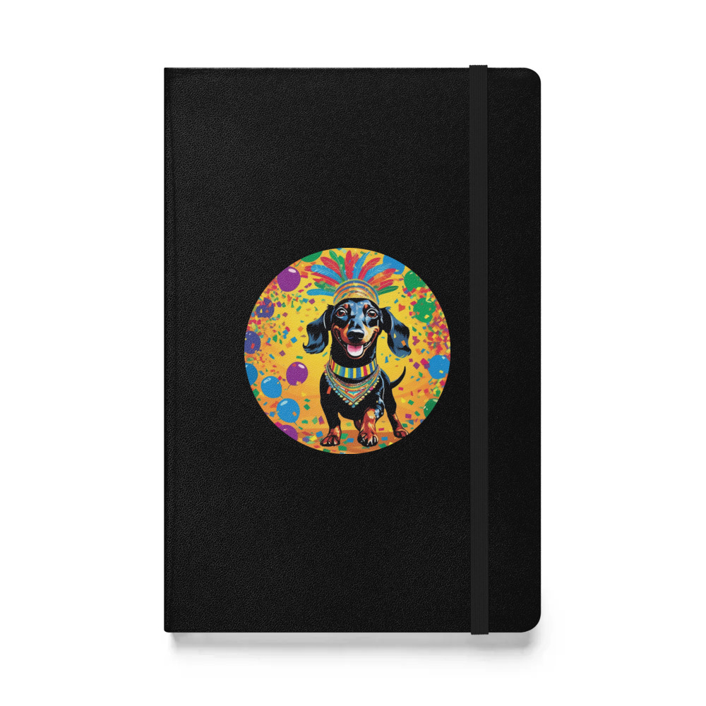 PugMug Custom Black Dachshund Hardcover Bound Notebook