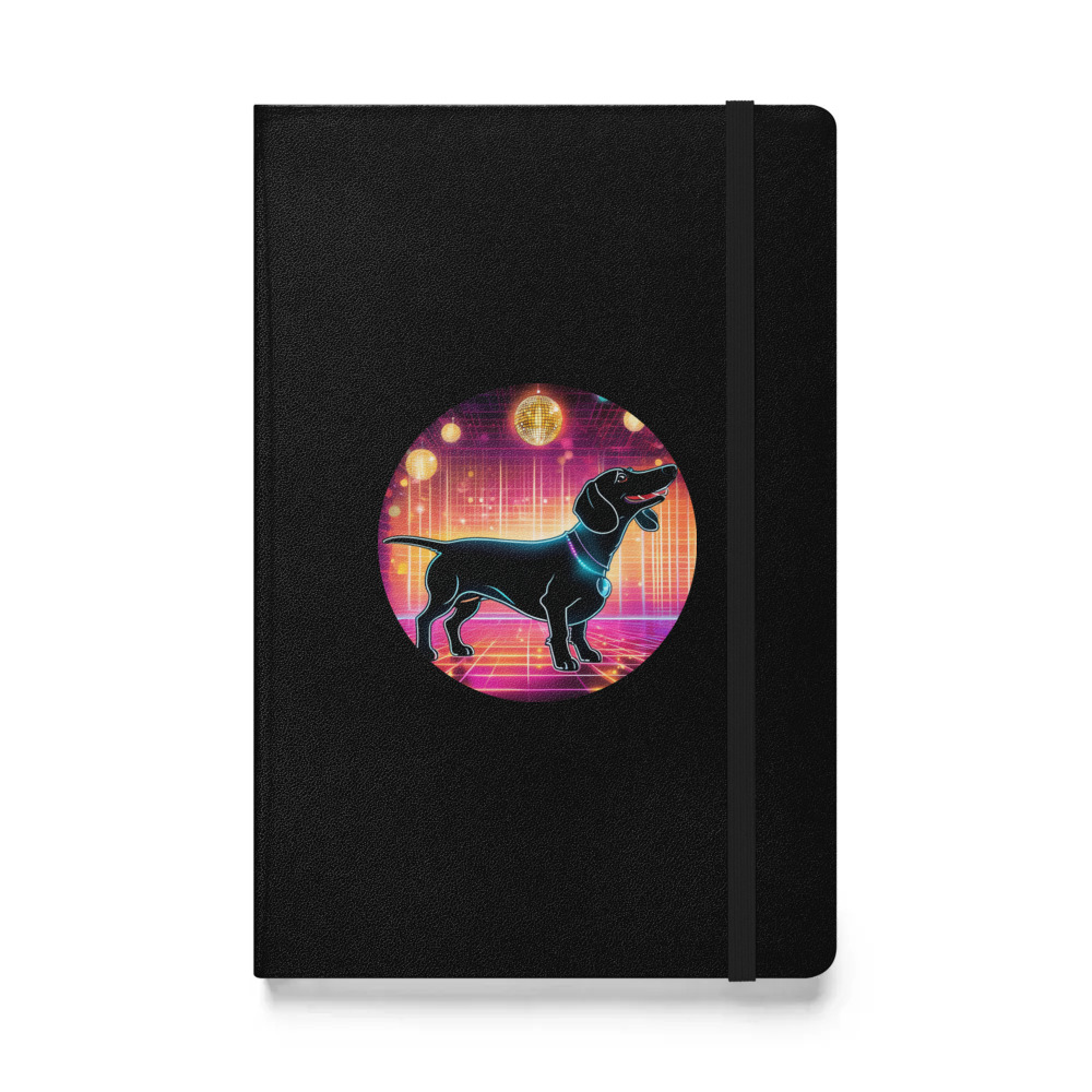 PugMug Custom Black Dachshund Hardcover Bound Notebook