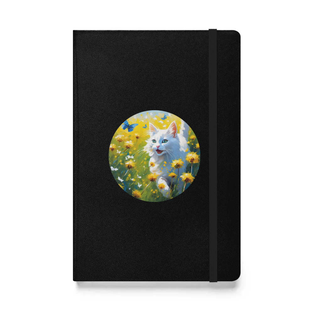 PugMug Custom White Companion Cat Hardcover Bound Notebook