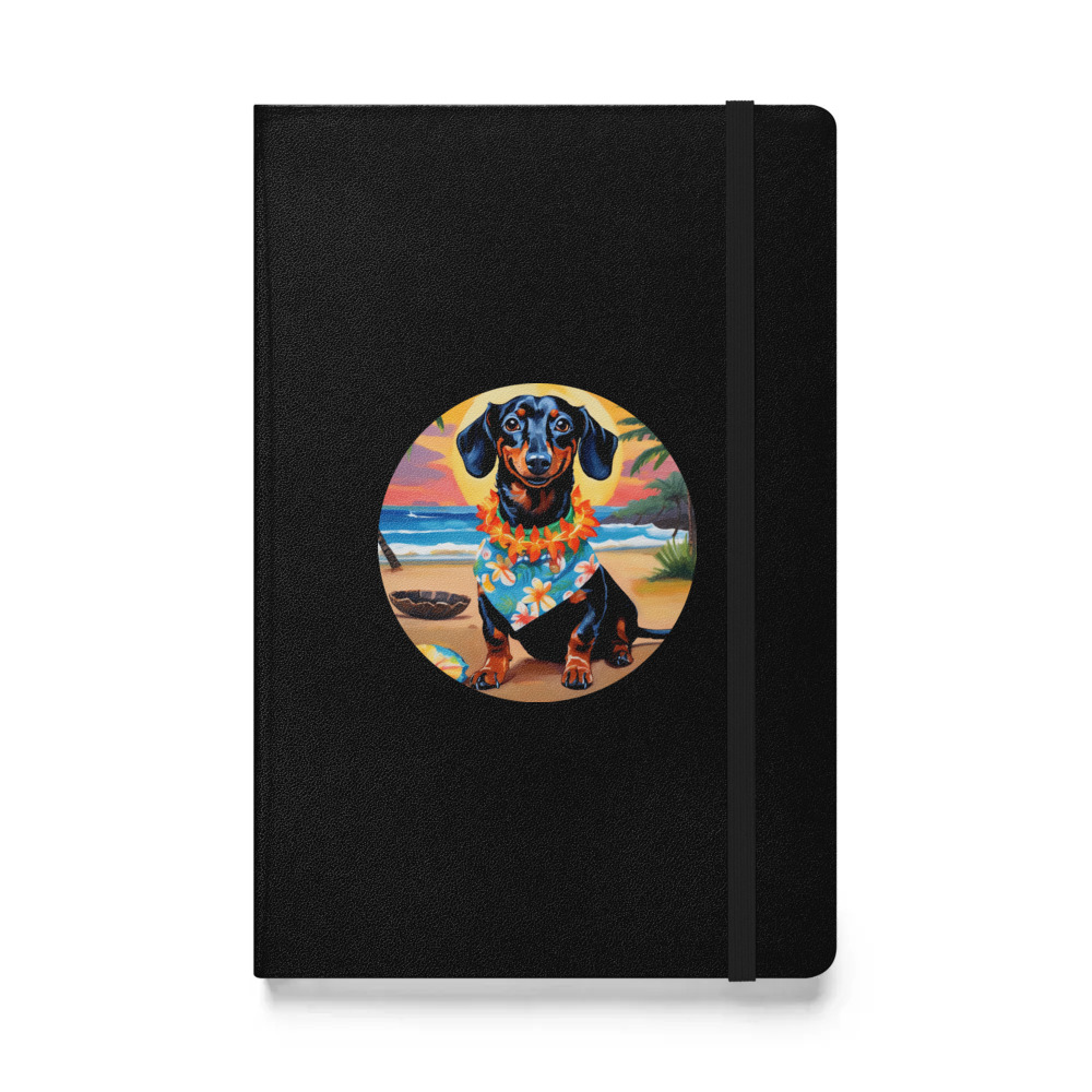 PugMug Custom Black Dachshund Hardcover Bound Notebook