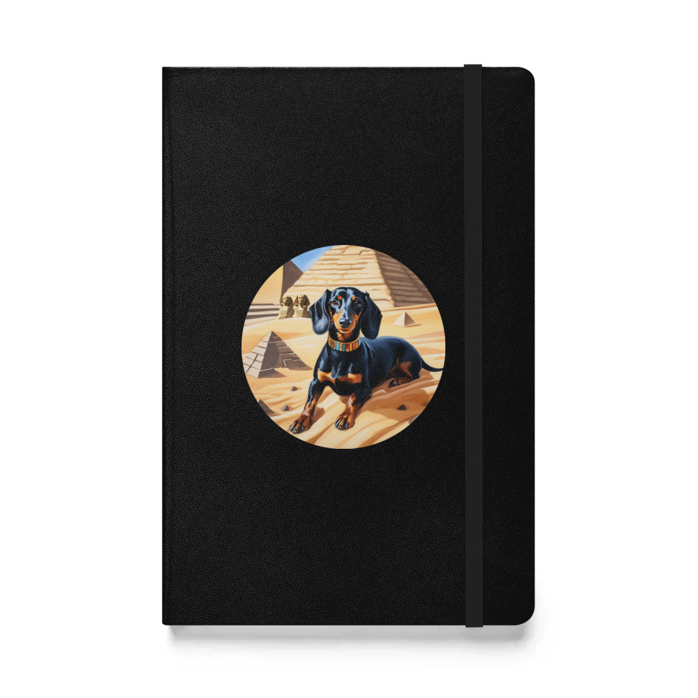 PugMug Custom Black Dachshund Hardcover Bound Notebook
