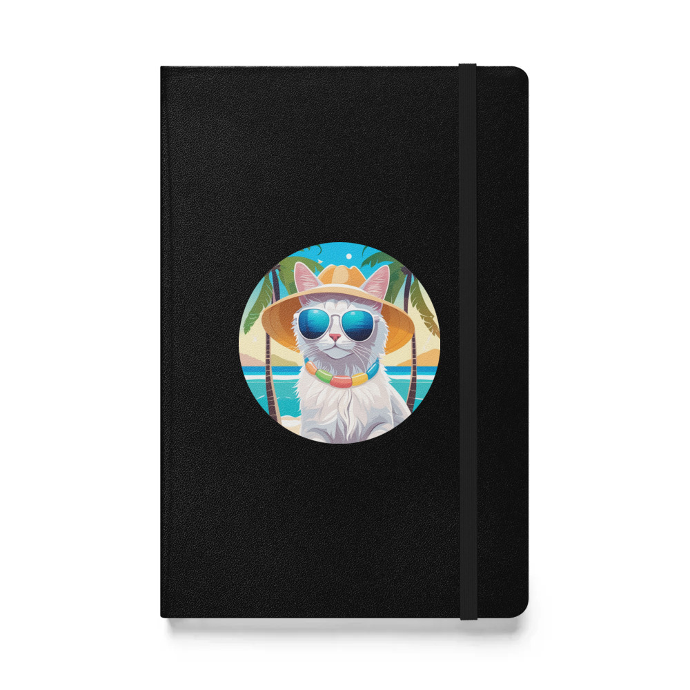 PugMug Custom White Companion Cat Hardcover Bound Notebook