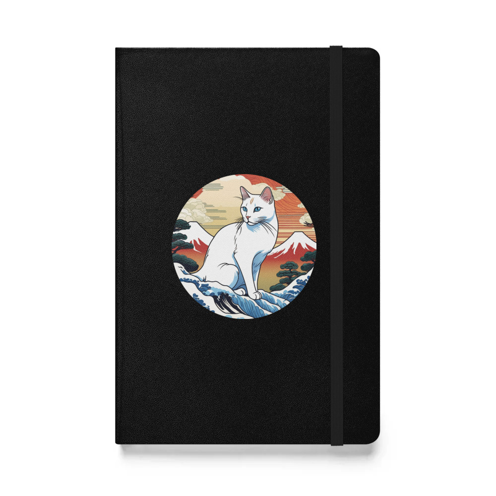 PugMug Custom White Companion Cat Hardcover Bound Notebook