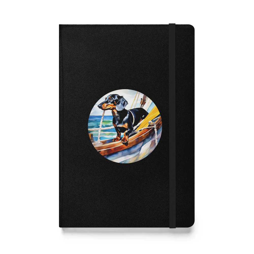 PugMug Custom Black Dachshund Hardcover Bound Notebook