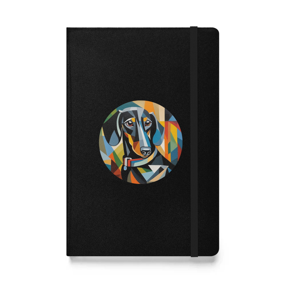 PugMug Custom Black Dachshund Hardcover Bound Notebook
