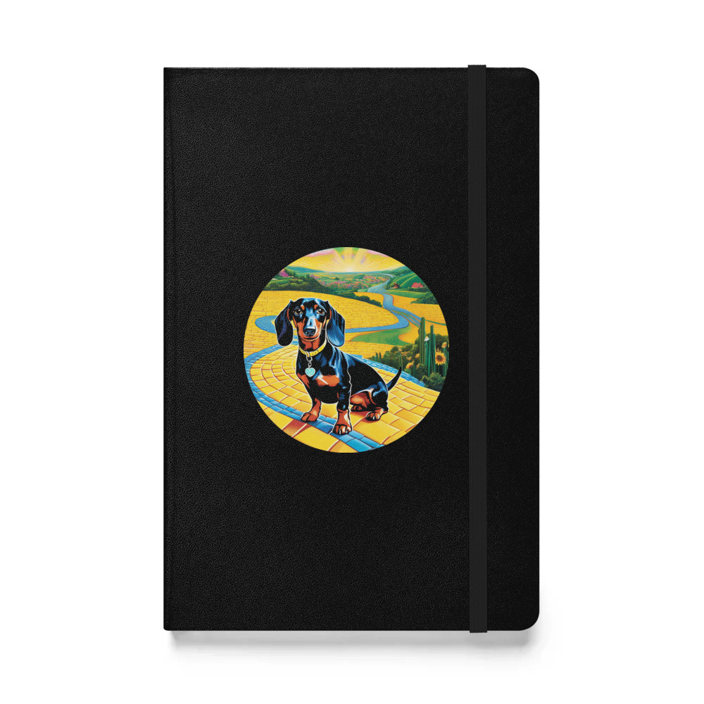 PugMug Custom Black Dachshund Hardcover Bound Notebook
