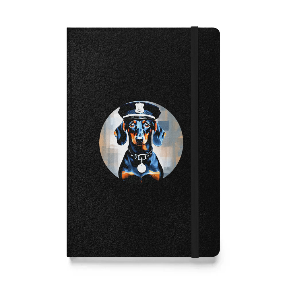 PugMug Custom Black Dachshund Hardcover Bound Notebook