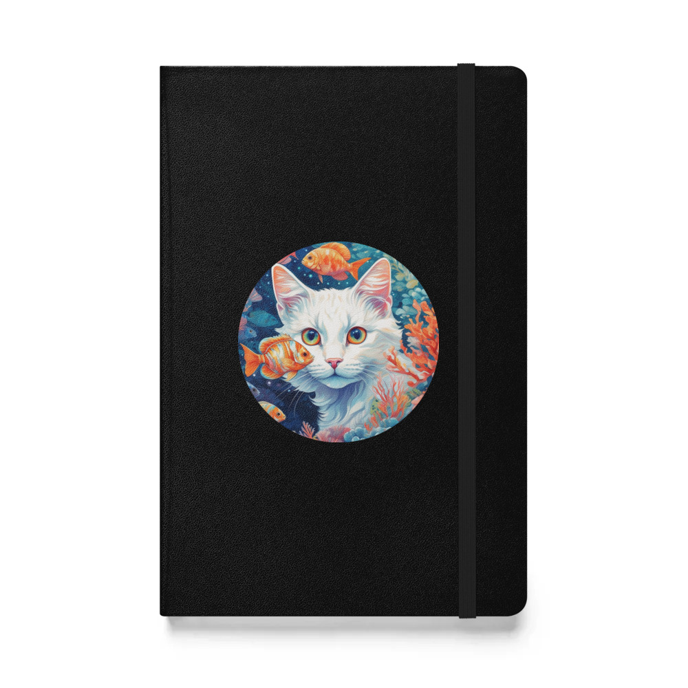 PugMug Custom White Companion Cat Hardcover Bound Notebook