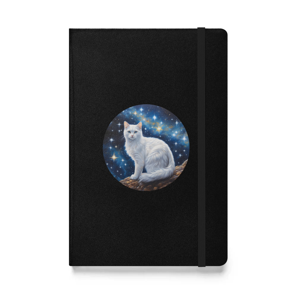 PugMug Custom White Companion Cat Hardcover Bound Notebook