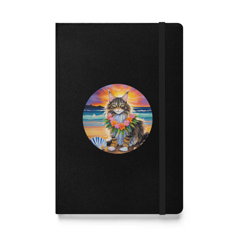 PugMug Custom Tabby Maine Coon Cat Hardcover Bound Notebook