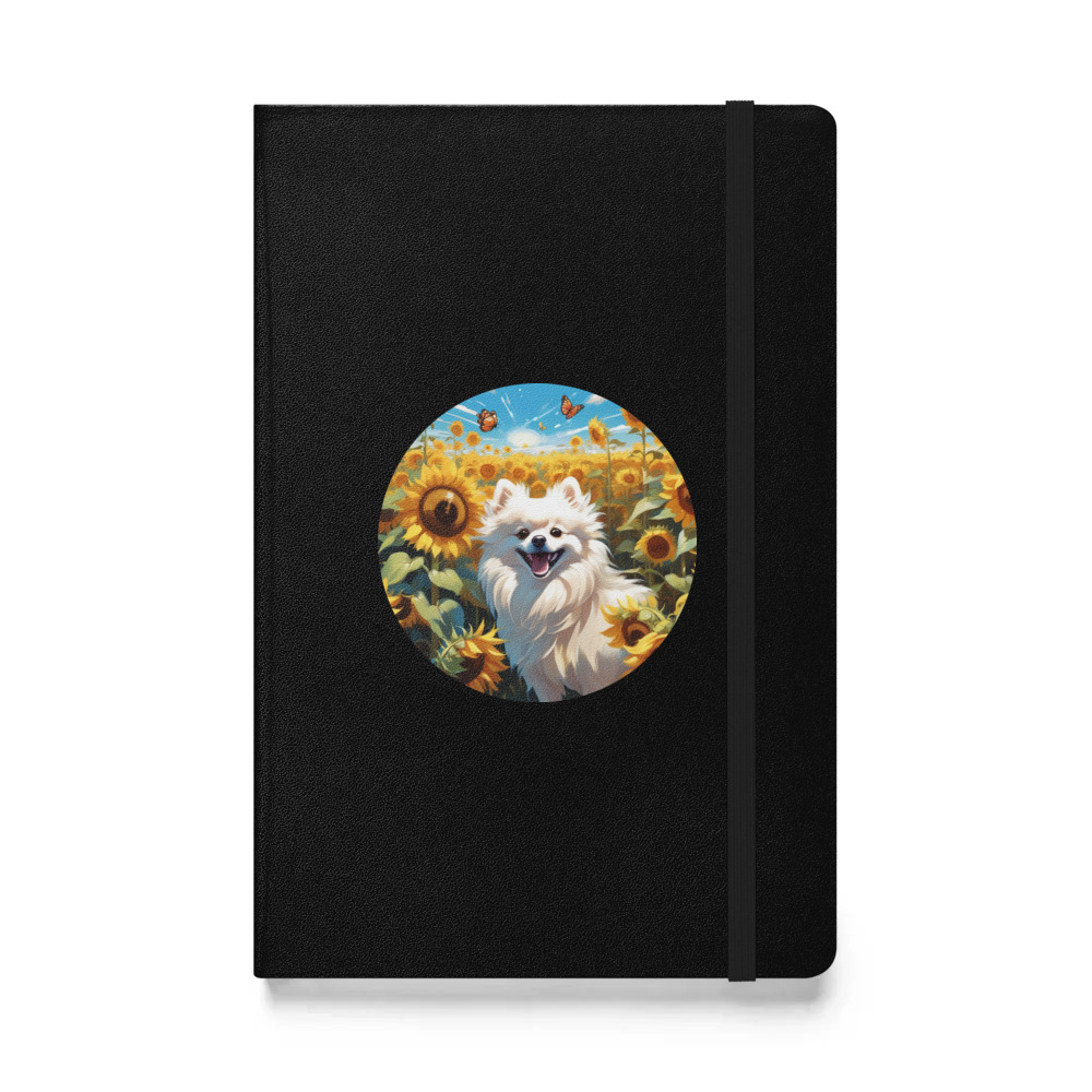 PugMug Custom White Pomeranian Hardcover Bound Notebook