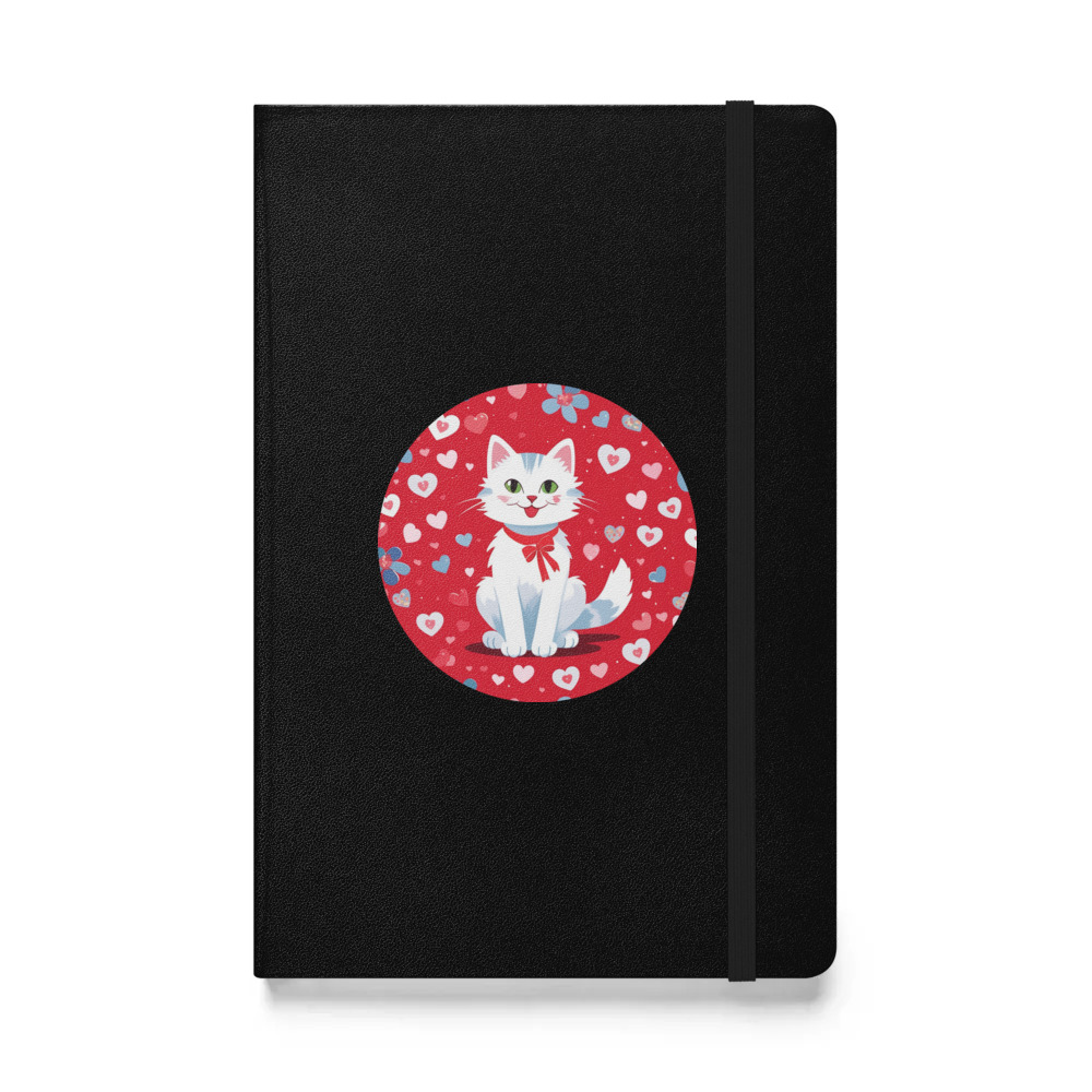 PugMug Custom White Companion Cat Hardcover Bound Notebook