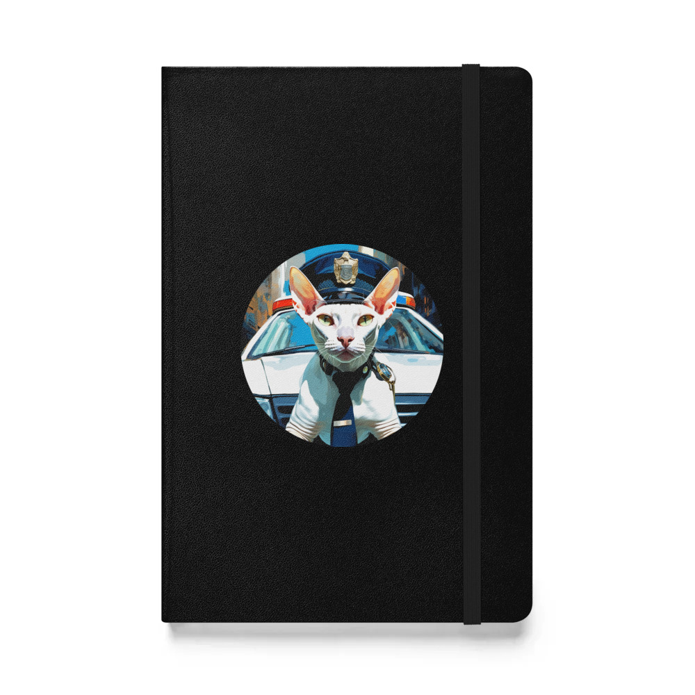PugMug Custom White Sphynx Cat Hardcover Bound Notebook