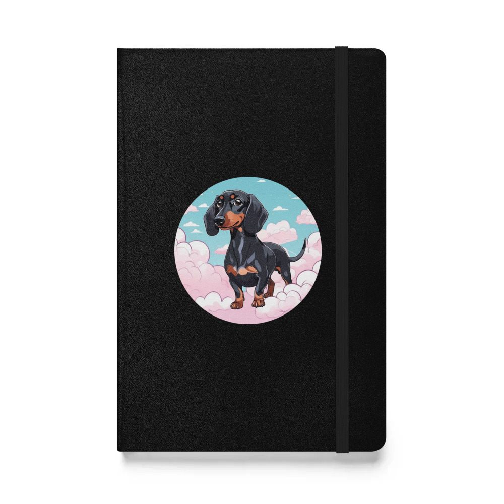 PugMug Custom Black Dachshund Hardcover Bound Notebook