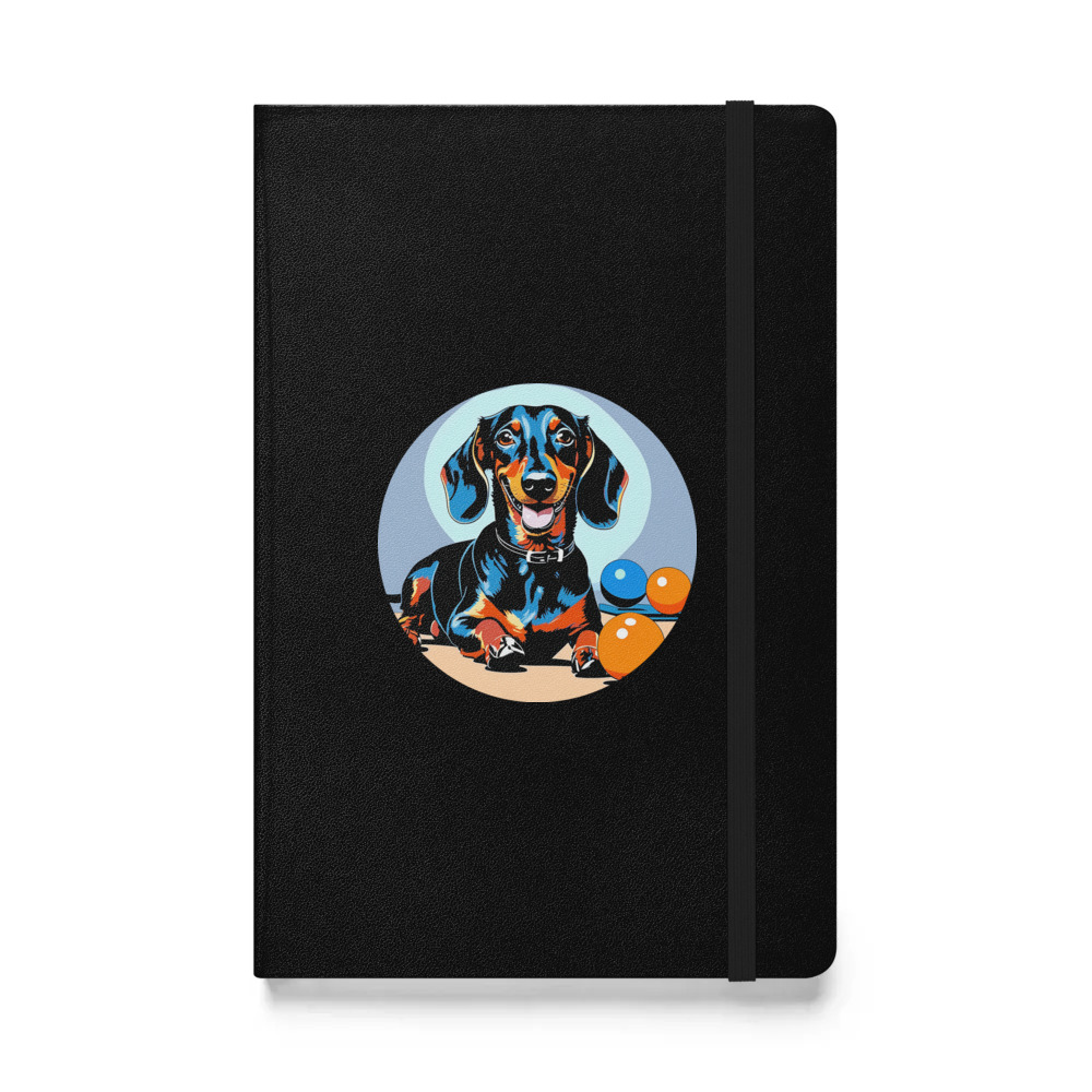 PugMug Custom Black Dachshund Hardcover Bound Notebook