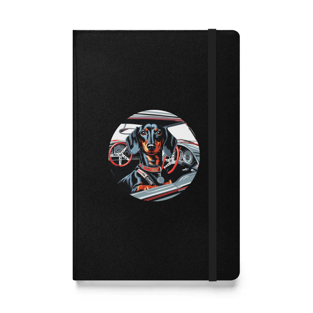 PugMug Custom Black Dachshund Hardcover Bound Notebook