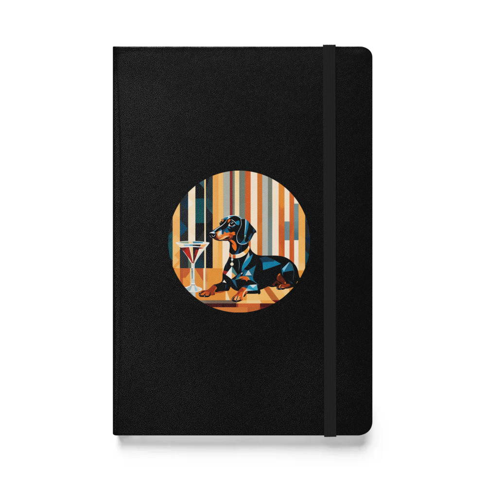 PugMug Custom Black Dachshund Hardcover Bound Notebook