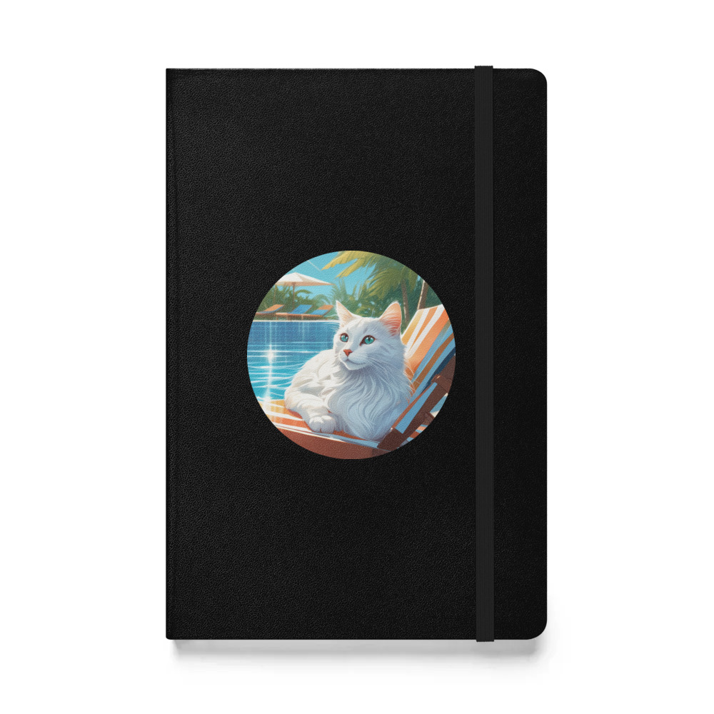 PugMug Custom White Companion Cat Hardcover Bound Notebook