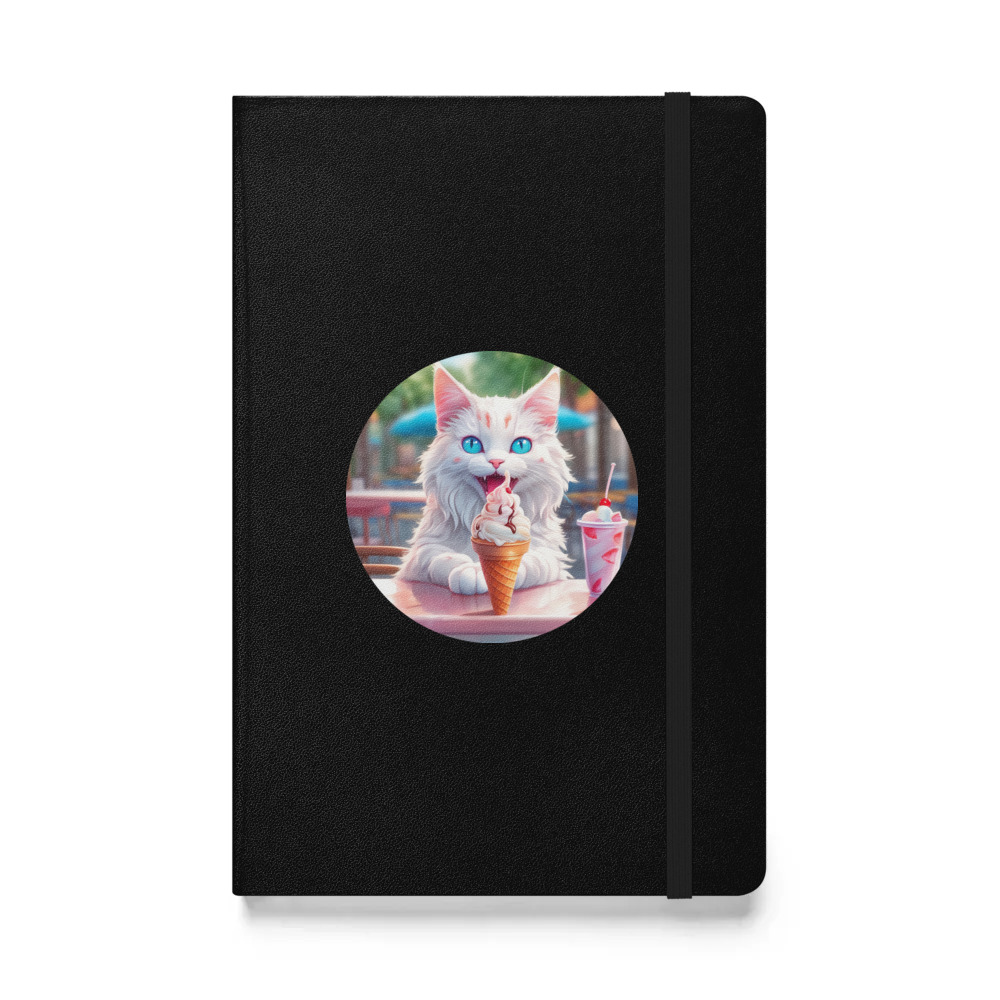 PugMug Custom White Companion Cat Hardcover Bound Notebook
