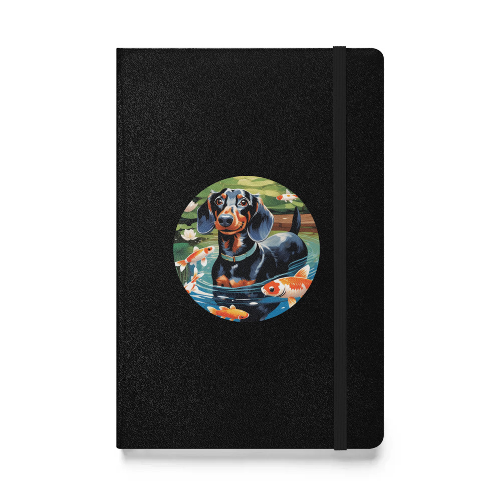PugMug Custom Black Dachshund Hardcover Bound Notebook