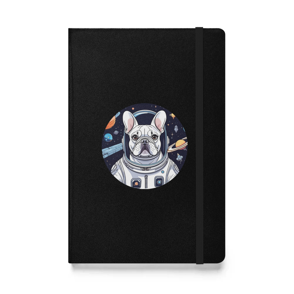 PugMug Custom White French Bulldog Hardcover Bound Notebook