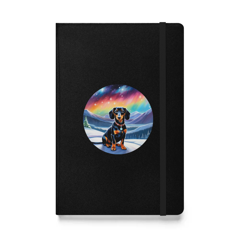 PugMug Custom Black Dachshund Hardcover Bound Notebook