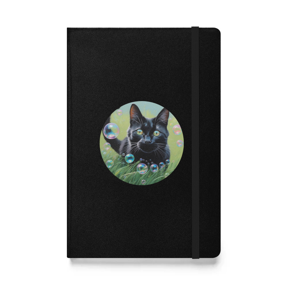 PugMug Custom Black Companion Cat Hardcover Bound Notebook