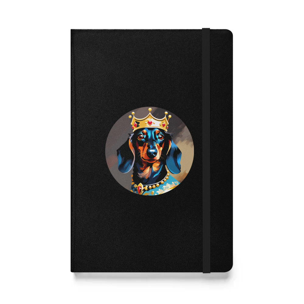 PugMug Custom Black Dachshund Hardcover Bound Notebook